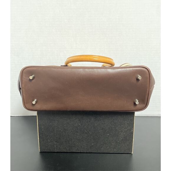 Coach Hampton Canvas Tote Yellow and Brown Stripes - Picture 5 of 9